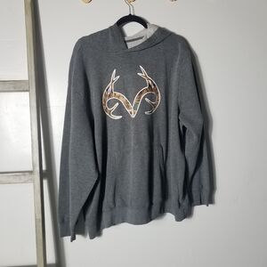 REALTREE MEN'S GRAY HOODIE SIZE 2XL (SEE FULL DESCRIPTION)